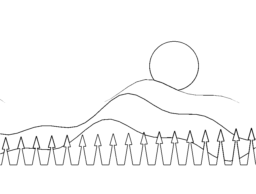 Mountain outline stencil
